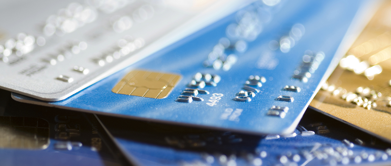 a stack of credit cards